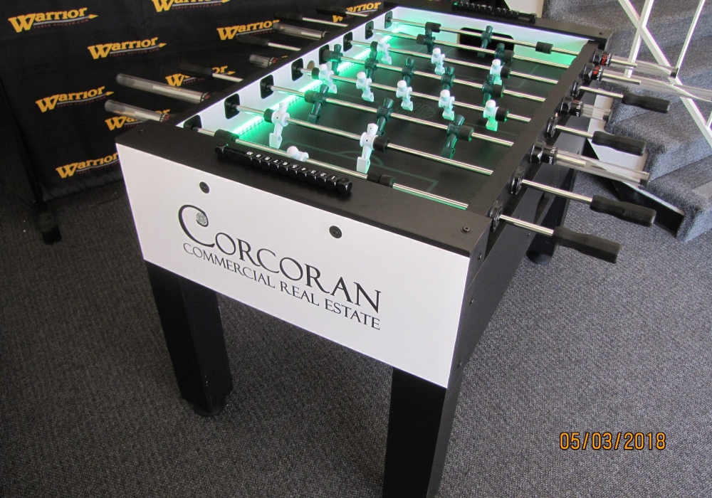 LED enhanced foosball table customized for Corcoran